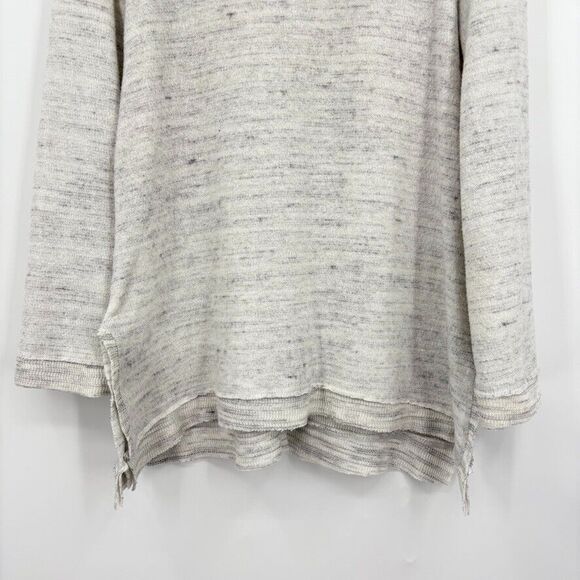 Anthropologie Maeve Size M Tunic Sweater Light Grey Risa Hacci Cowl Relaxed Fit - Picture 6 of 13